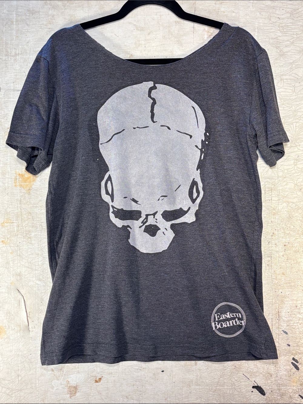 Women's Charcoal Skull Graphic Short Sleeve Tee